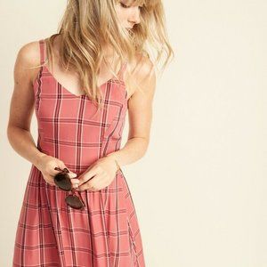 Plaid Fit & Flare Cami Midi for women dress